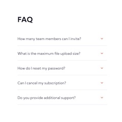 FAQ accordion card solution