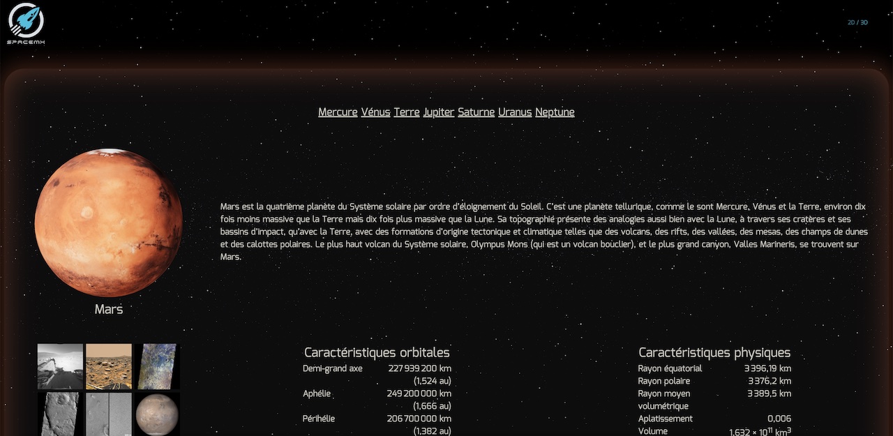 SpaceMX, screenshot (desktop)